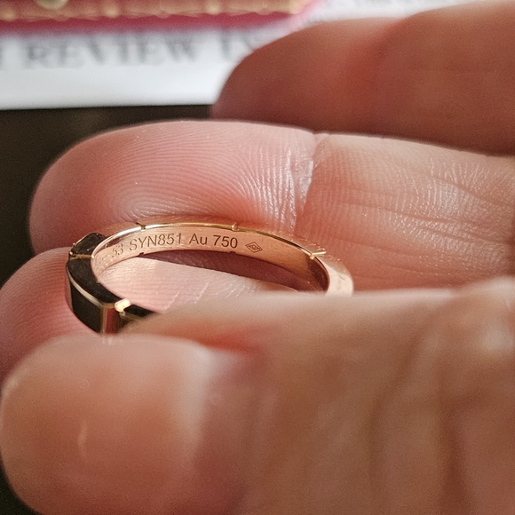 Cartier 18ct Maillon Panthere Wedding Ring with 4 diamonds,Rose Gold Accent Band - Picture 6 of 11